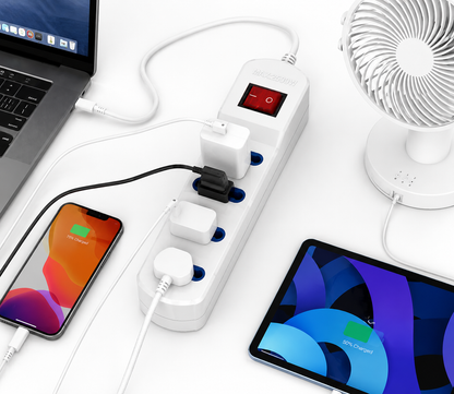 Alargador Eléctrico 10 Metros con Interruptor 4 Tomas