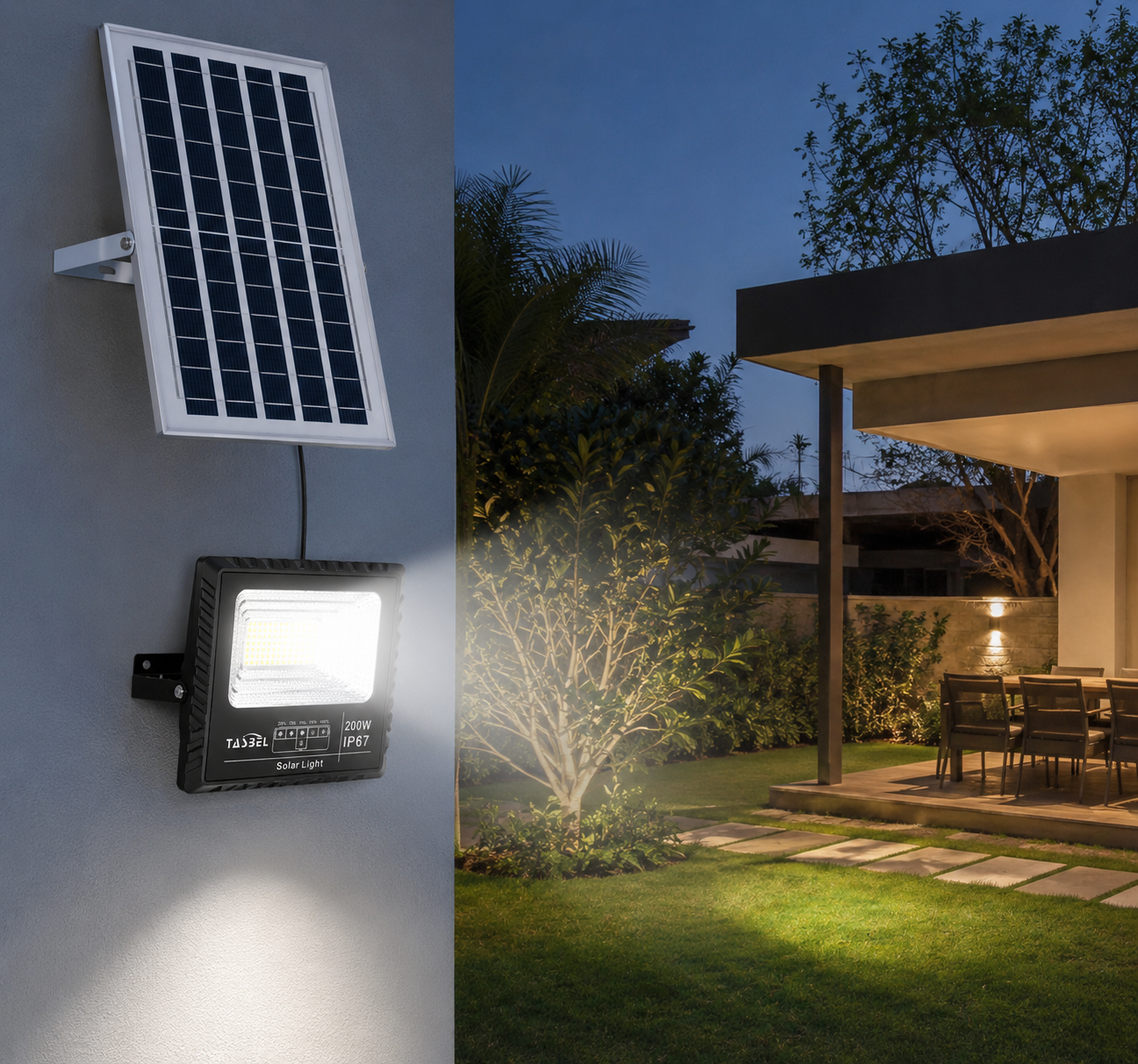 Foco Solar LED 200W con Panel Solar y Control Remoto