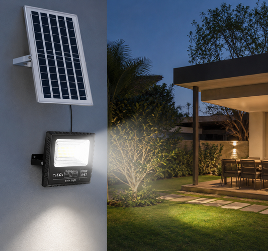 Foco Solar LED 200W con Panel Solar y Control Remoto