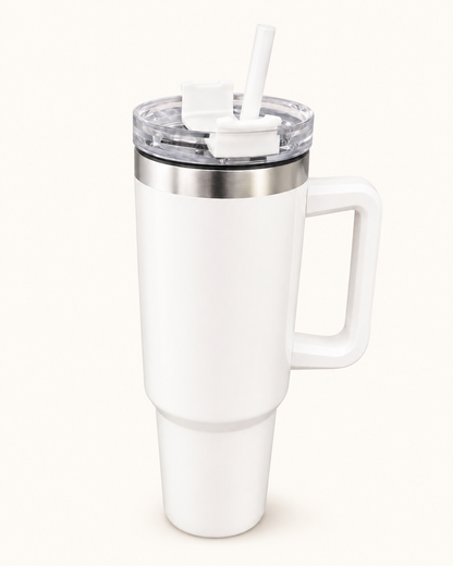 Vaso Térmico con Asa y Bombilla Reutilizable