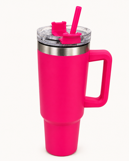 Vaso Térmico con Asa y Bombilla Reutilizable