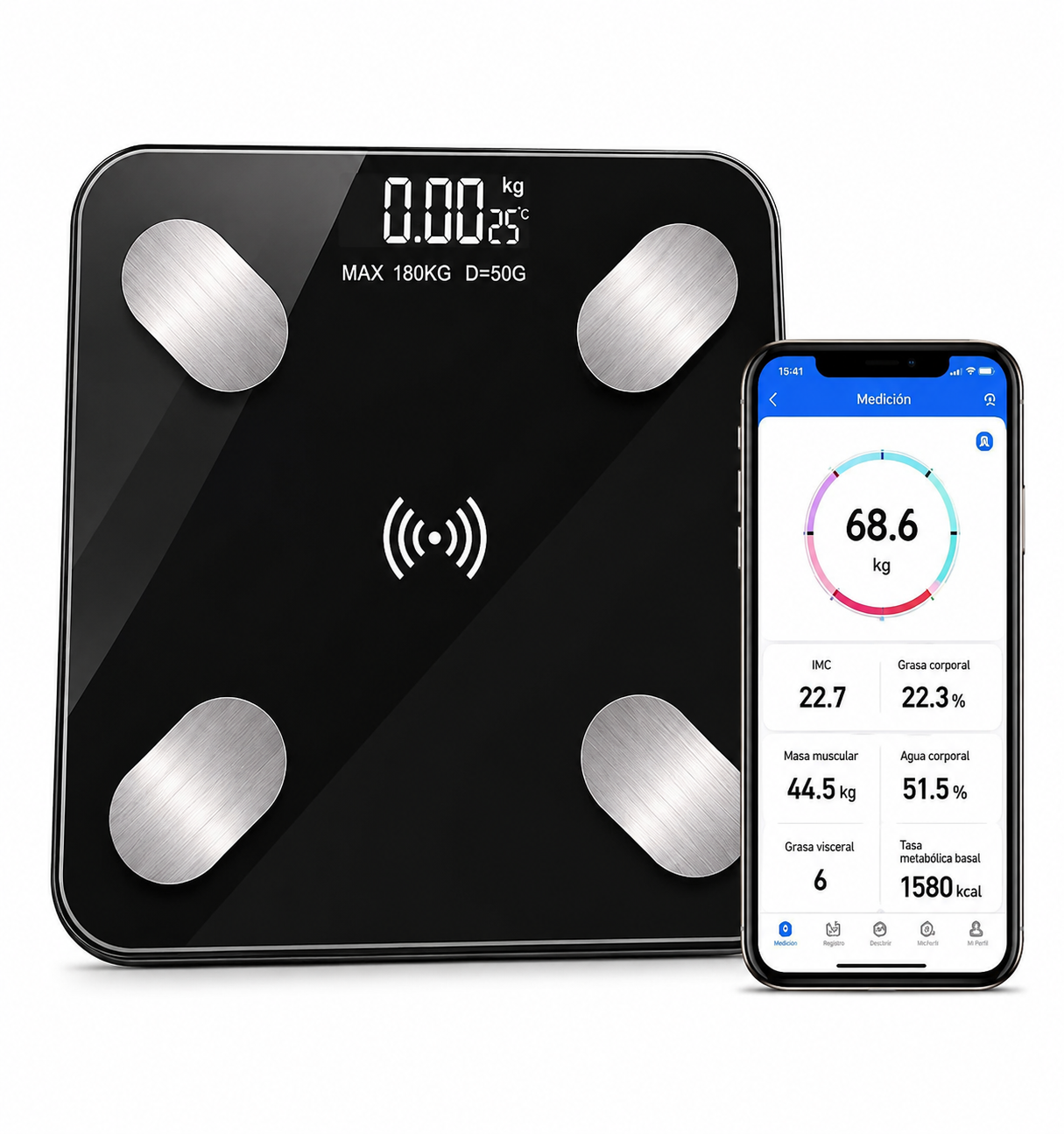 Balanza Inteligente Bluetooth Corporal Digital 180 Kg