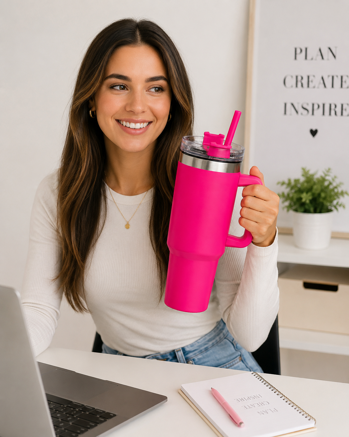 Vaso Térmico con Asa y Bombilla Reutilizable