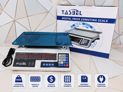 Balanza Digital Comercial Tasbel 40 Kg con Cálculo de Precio