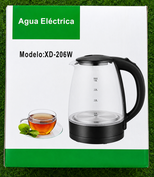 Hervidor Eléctrico de Vidrio 1.8 Litros Modelo XD-206W