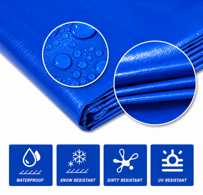 Lona Azul Impermeable Reforzada Multiuso con Ojales