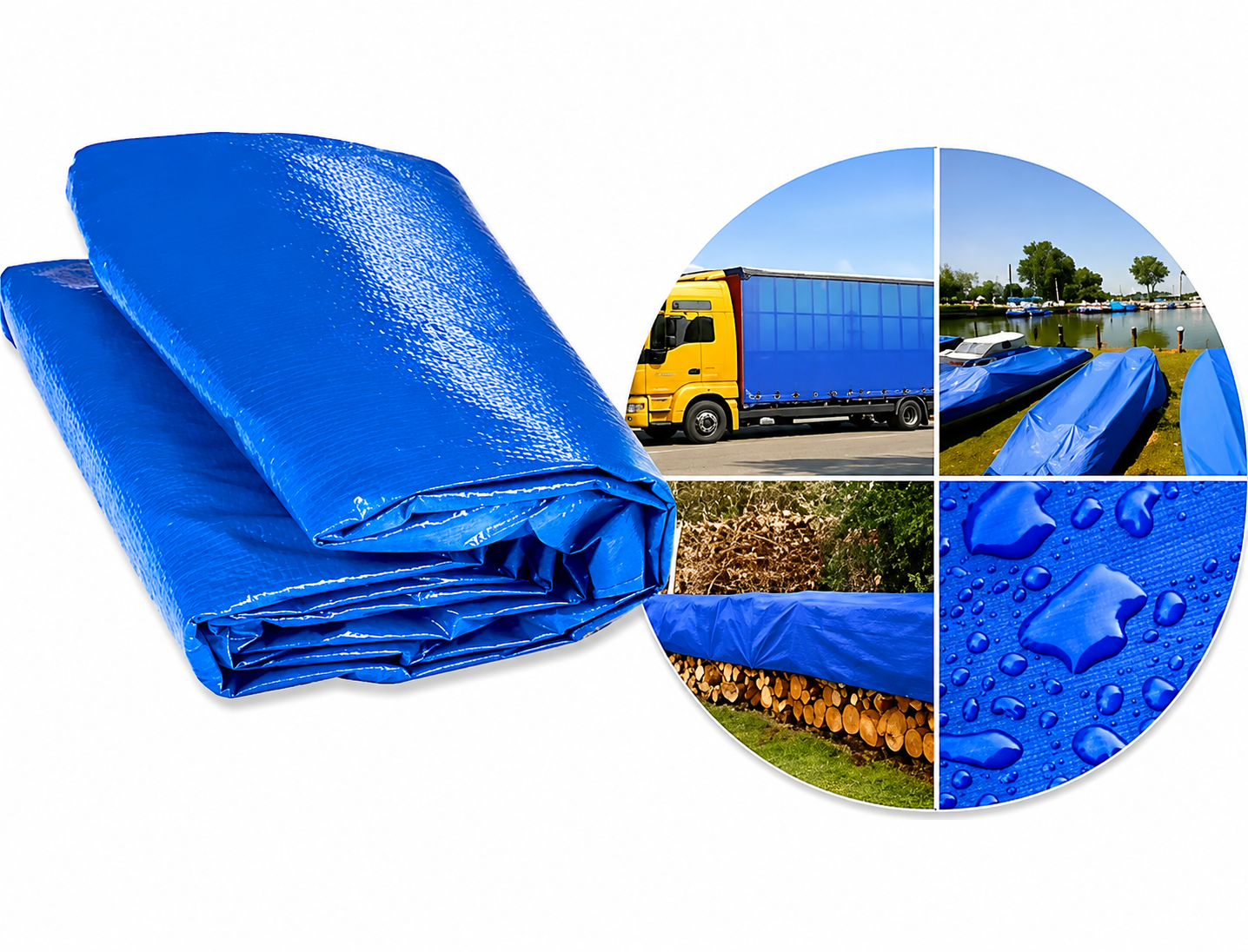 Lona Azul Impermeable Reforzada Multiuso con Ojales