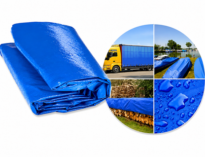 Lona Azul Impermeable Reforzada Multiuso con Ojales