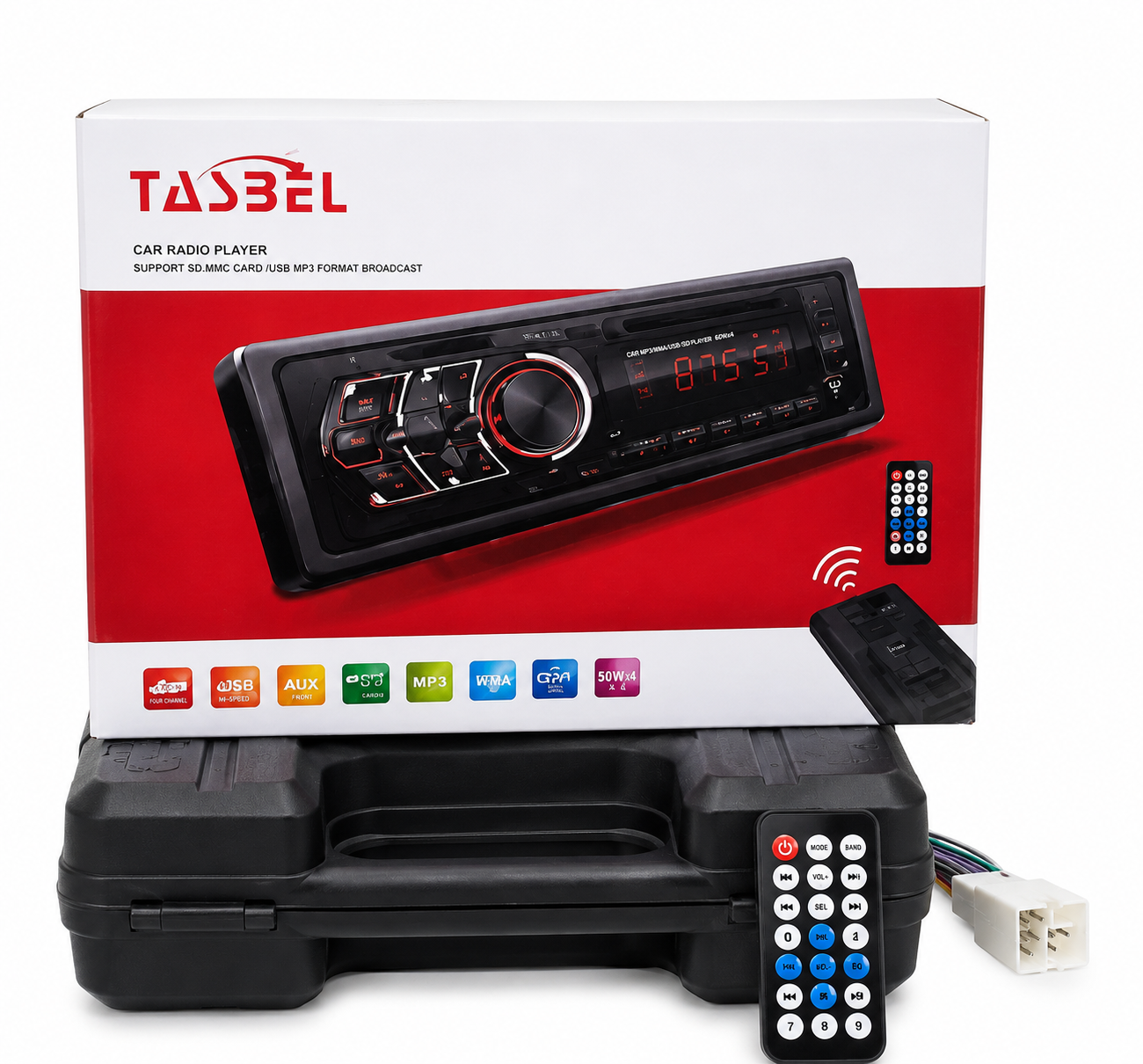Radio Bluetooth para Auto TASBEL USB SD AUX con Control Remoto
