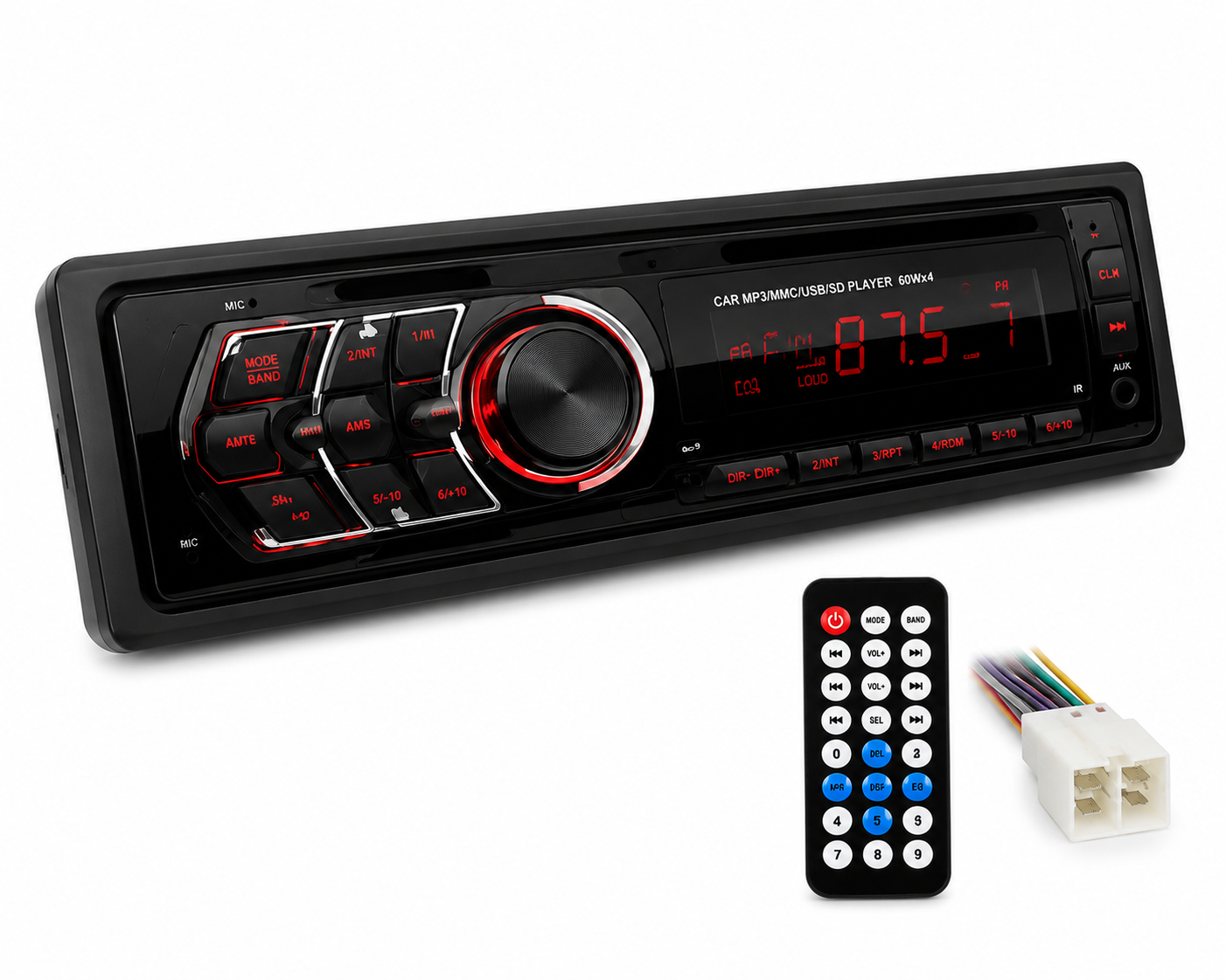 Radio Bluetooth para Auto TASBEL USB SD AUX con Control Remoto