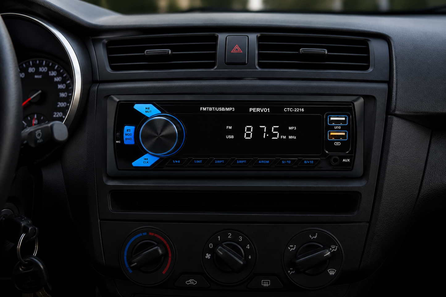 Radio Bluetooth para Auto TASBEL USB SD AUX con Control Remoto