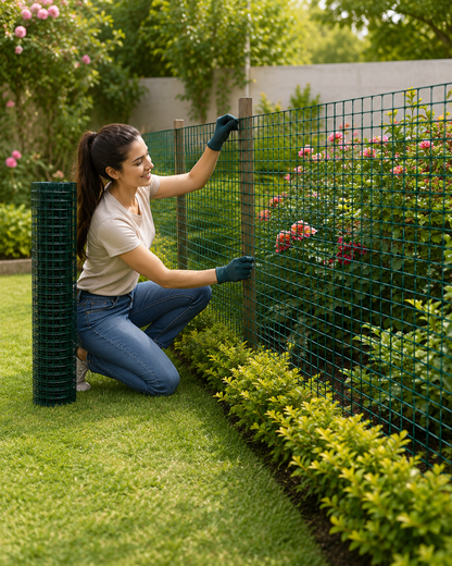 Malla Metálica Verde Jardín PVC Electrosoldada