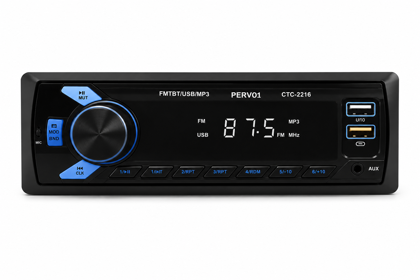 Radio Bluetooth para Auto TASBEL USB SD AUX con Control Remoto