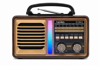 Radio Retro Portátil Tasbel FM/AM/SW con USB y MP3