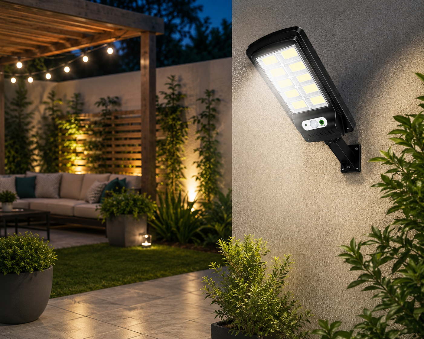 Lámpara Solar LED de Calle con Sensor de Movimiento