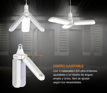 Lámpara LED Plegable de 3 Aspas E27